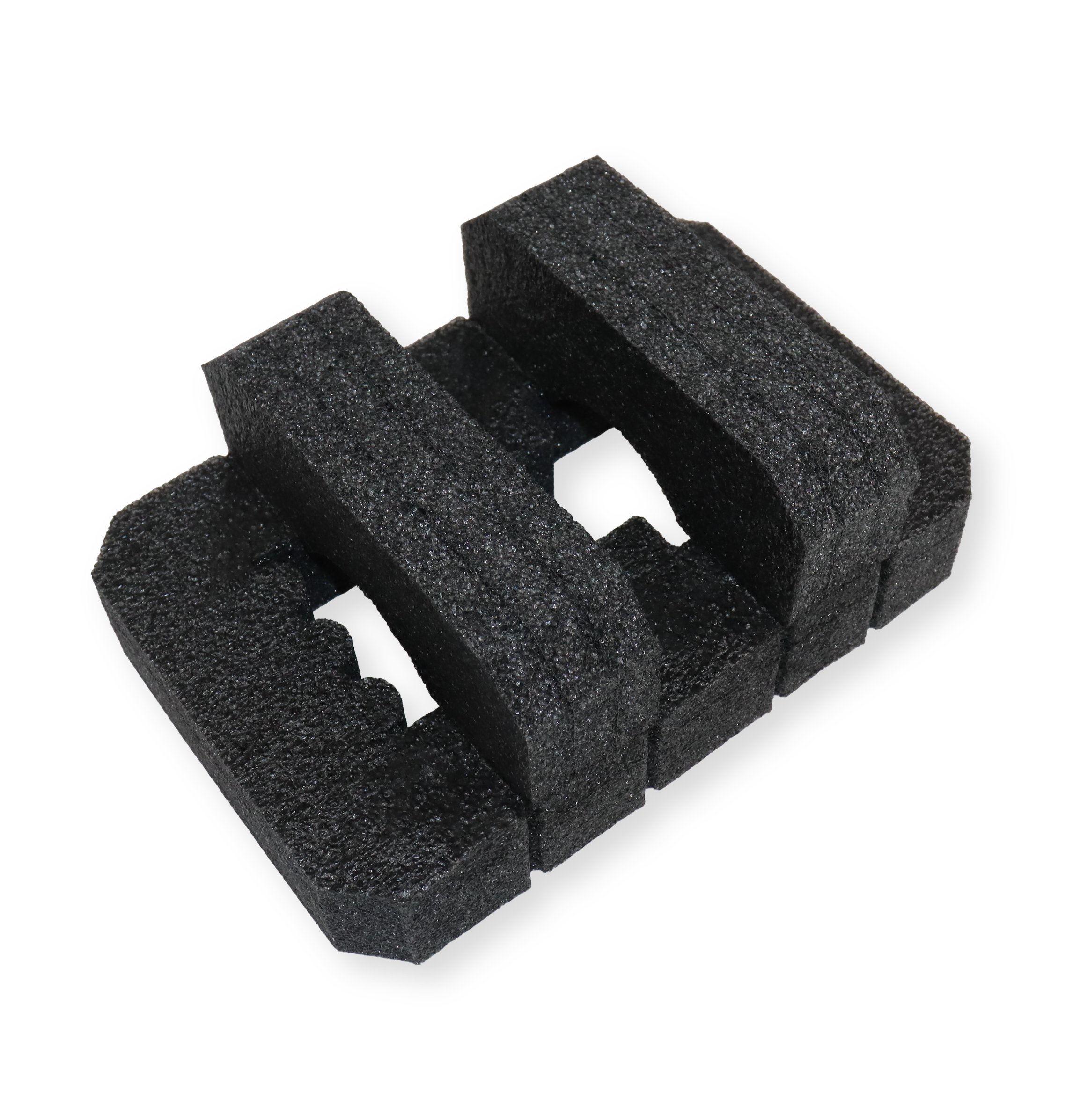 Muster aus schwarzem recycelten Polyethylen